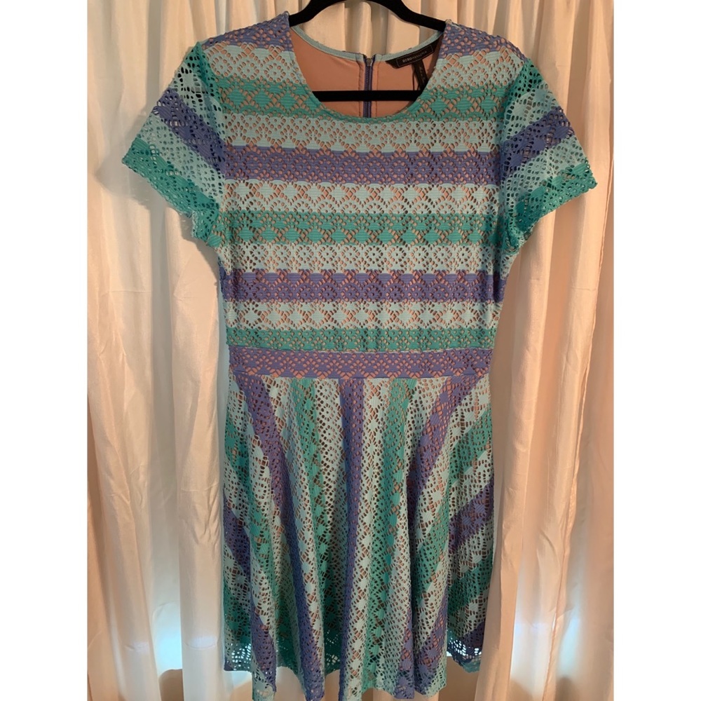 BCBG Teal Cap Sleeve Dress